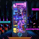Cyberpunk Metropolis DIY Book Nook Bookshelf Inserts