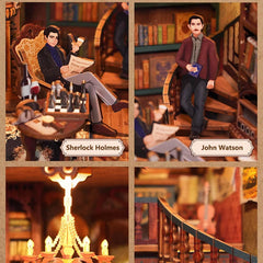 Sherlock Holmes Detective Agency Wooden Puzzle Book Nook